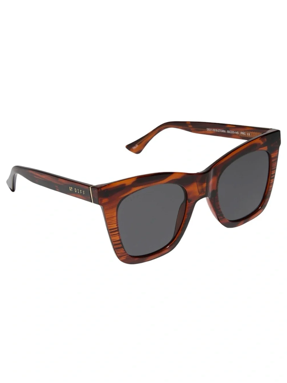 DIFF Talia Sunglasses Mahogany Tortoise Frame Dark Grey Lens Oversized NWT